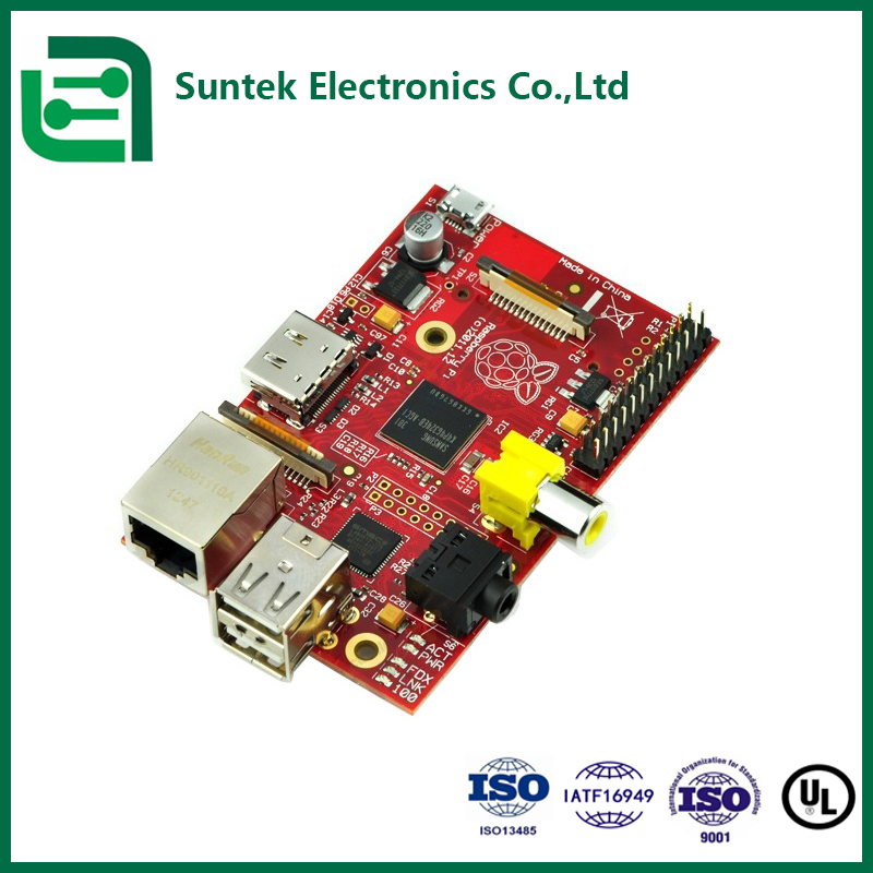 Nhà sản xuất PCB chìa khóa trao tay tại Trung Quốc và Campuchia, PCB với lớp phủ soldermask đỏ, hoàn thiện bề mặt ENIG
